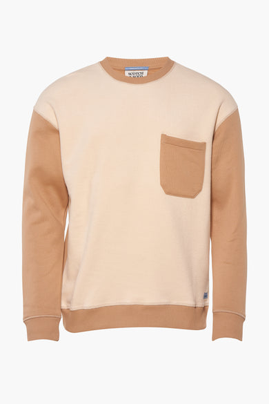 Gilet écru de Scotch & Soda, avec des détails côtelés et une application d'étiquette.