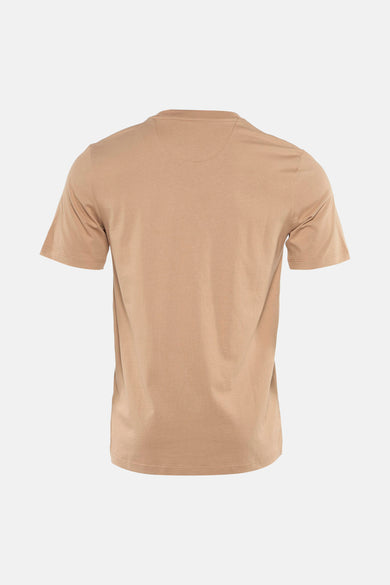 Bruin T-shirt met korte mouwen van Scotch & Soda, achterkant, effen en casual.

