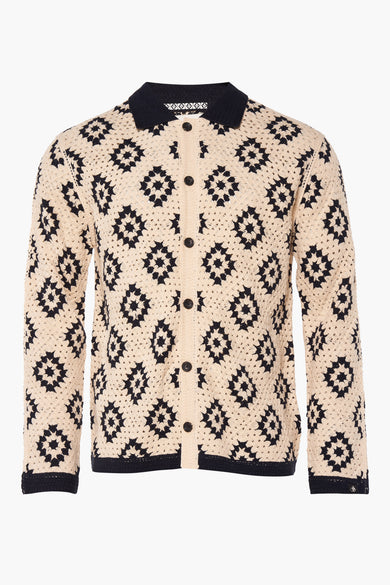 Veste multicolore SCOTCH & SODA avec motif brodé, fermeture à boutons et finition sombre.