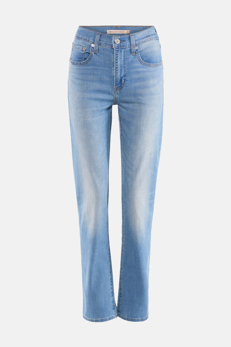 Jean droit bleu clair de Levi's®, avec détails de poche et fermeture à boutons.