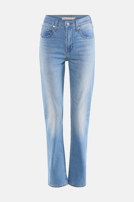 Jean droit bleu clair de Levi's®, avec détails de poche et fermeture à boutons.