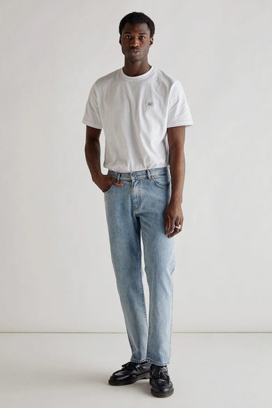 Jean &agrave; coupe carrot - bleu