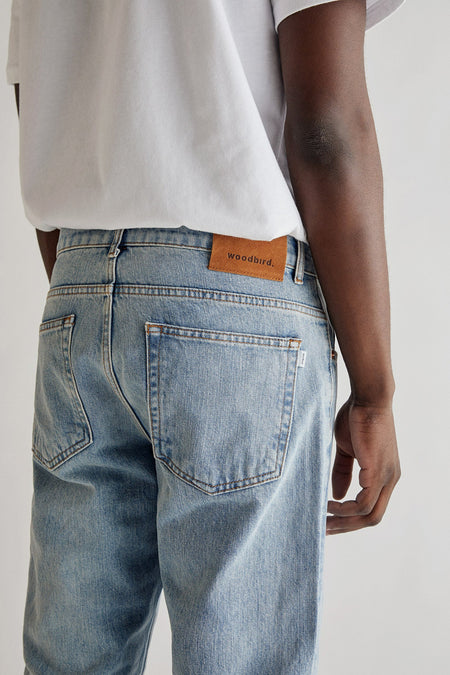 Jean &agrave; coupe carrot - bleu