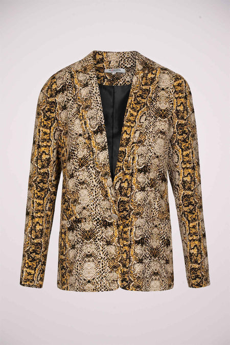 Blazer multicolore de Morgan De Toi avec imprimé serpent et longues manches.