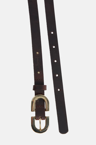 Ceinture brune de Legend avec boucle dorée et logo de marque subtil.