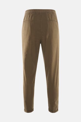 Pantalon coupe droite de REDEFINED REBEL avec taille élastique et ourlets retroussés sur fond blanc.