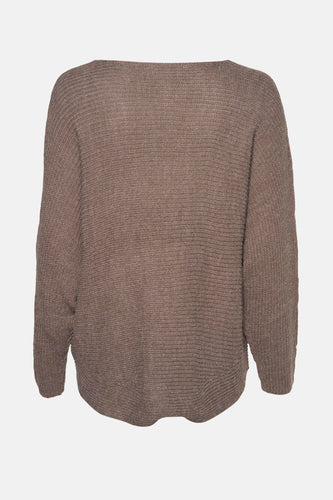 Pull à col rond - brun - Fransa®