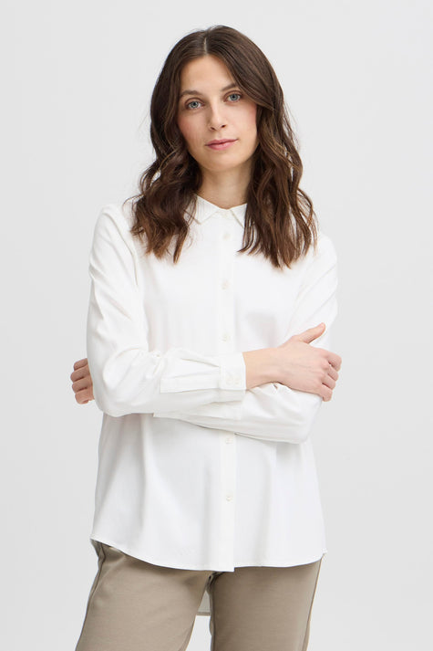 Chemise à manches longues - blanc