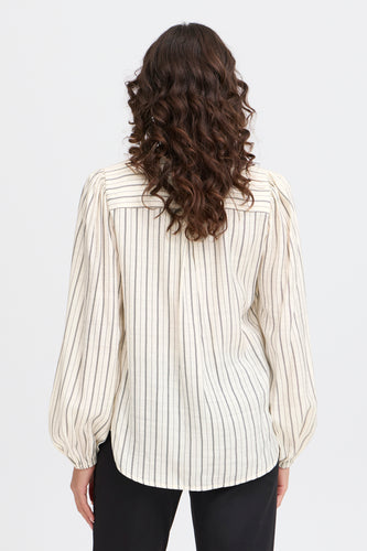 Blouse à manches longues - beige - Fransa®