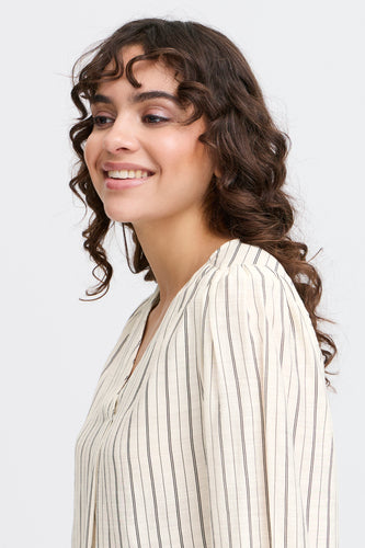 Blouse à manches longues - beige - Fransa®