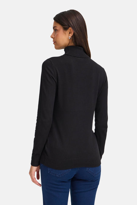 Pull col roulé Noir - Fransa®