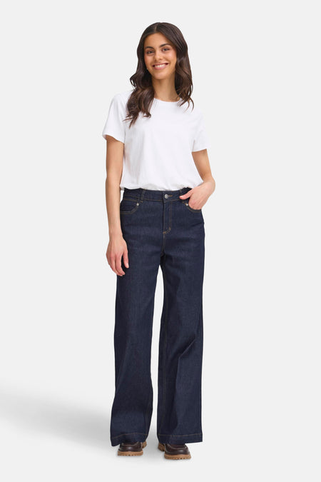 Jeans wide dark blue denim - Fransa®