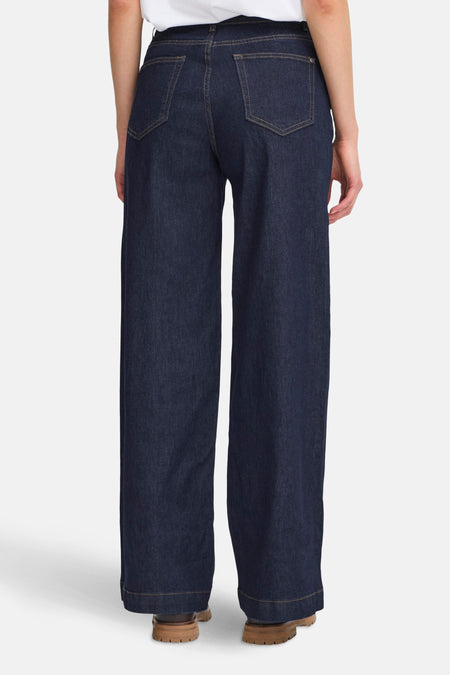 Jeans wide dark blue denim - Fransa®