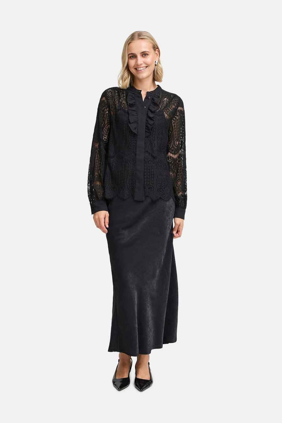 Chemise à manches longues - noir - Fransa®