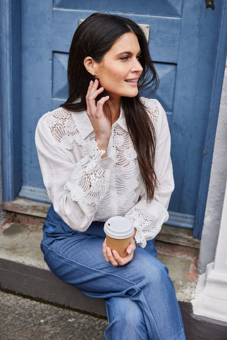 Chemise à manches longues - blanc - Fransa®