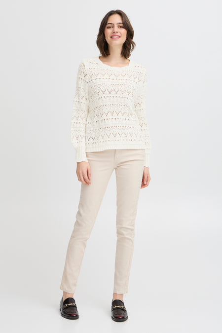 Pull à col rond - écru