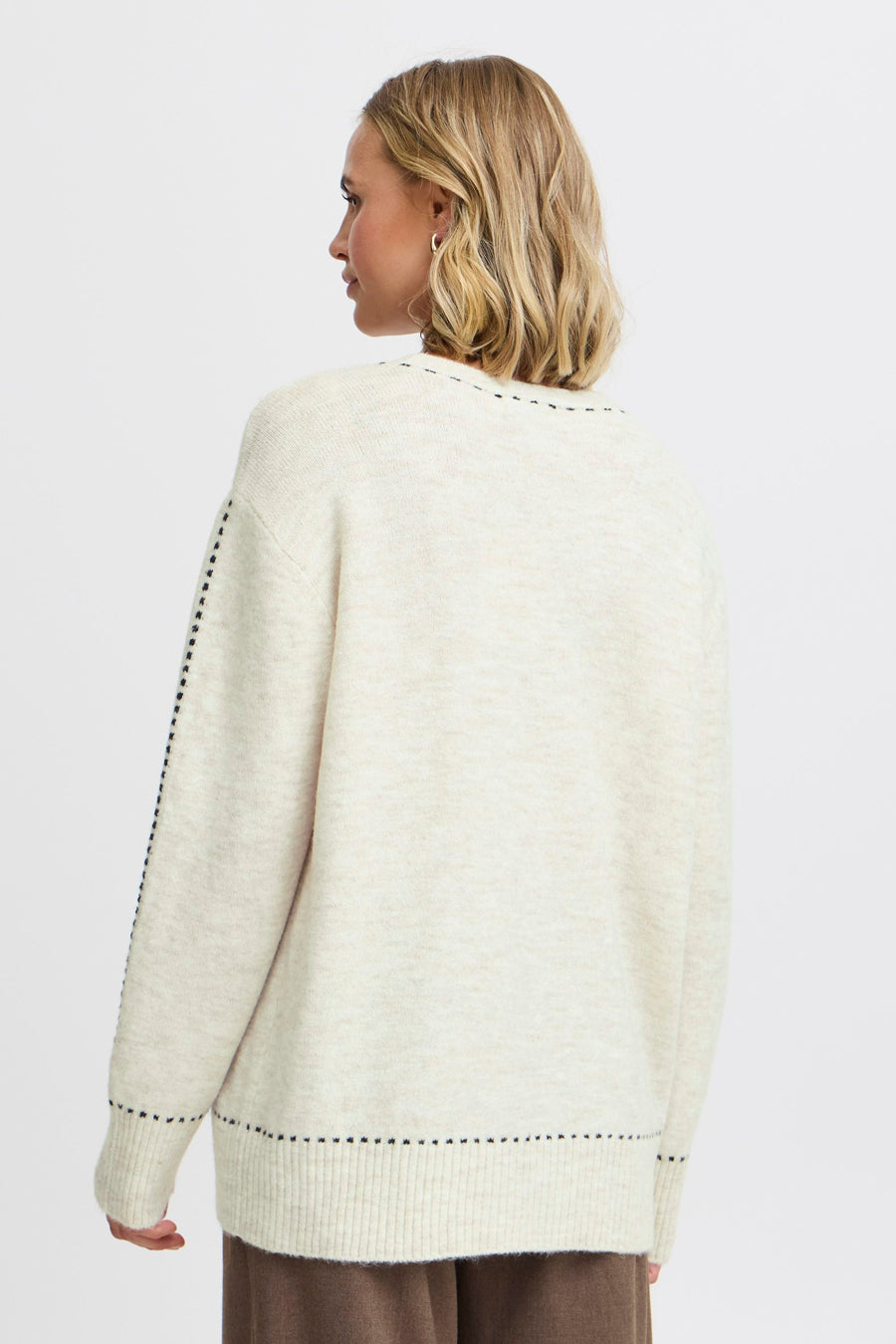 Pull à col rond - écru - Fransa®