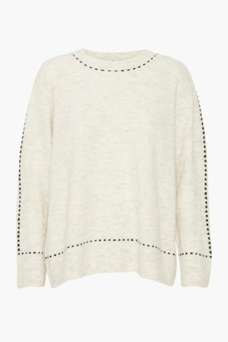 Pull à col rond - écru - Fransa®