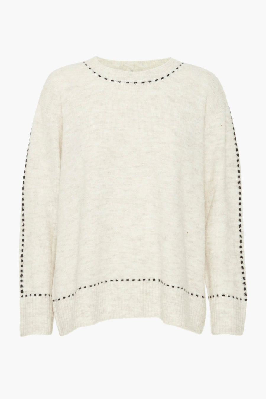 Pull à col rond - écru - Fransa®