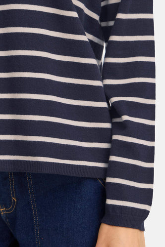 Pull à col rond - bleu - Fransa®