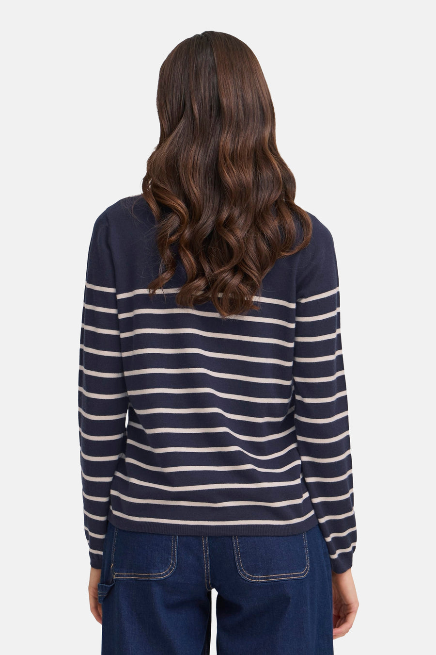 Pull à col rond - bleu - Fransa®