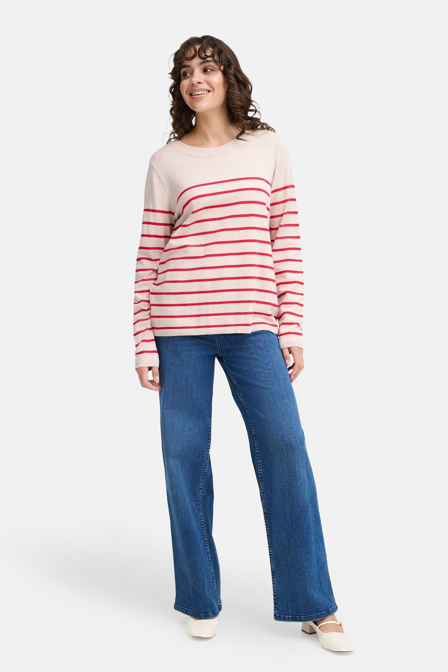 Pull à col rond - rouge - Fransa®