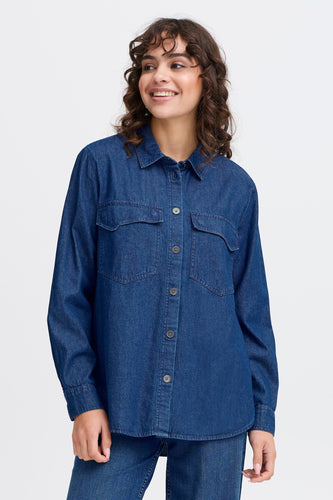 Chemise en jean - mid blue denim - Fransa®