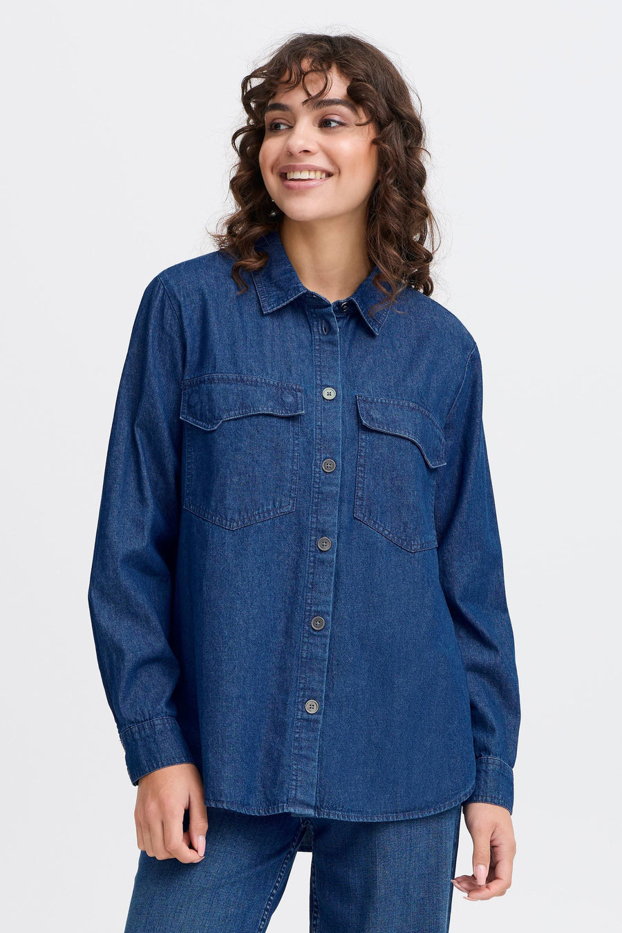 Chemise en jean - mid blue denim - Fransa®