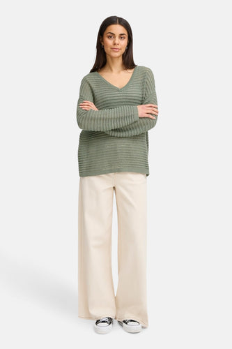 Pull à col rond - Kaki - Fransa®