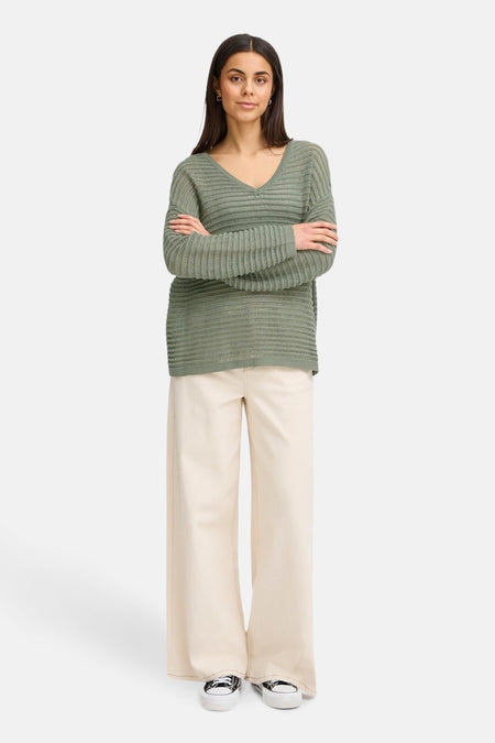 Pull à col rond - Kaki