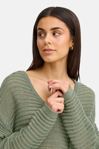 Pull à col rond - Kaki - Fransa®