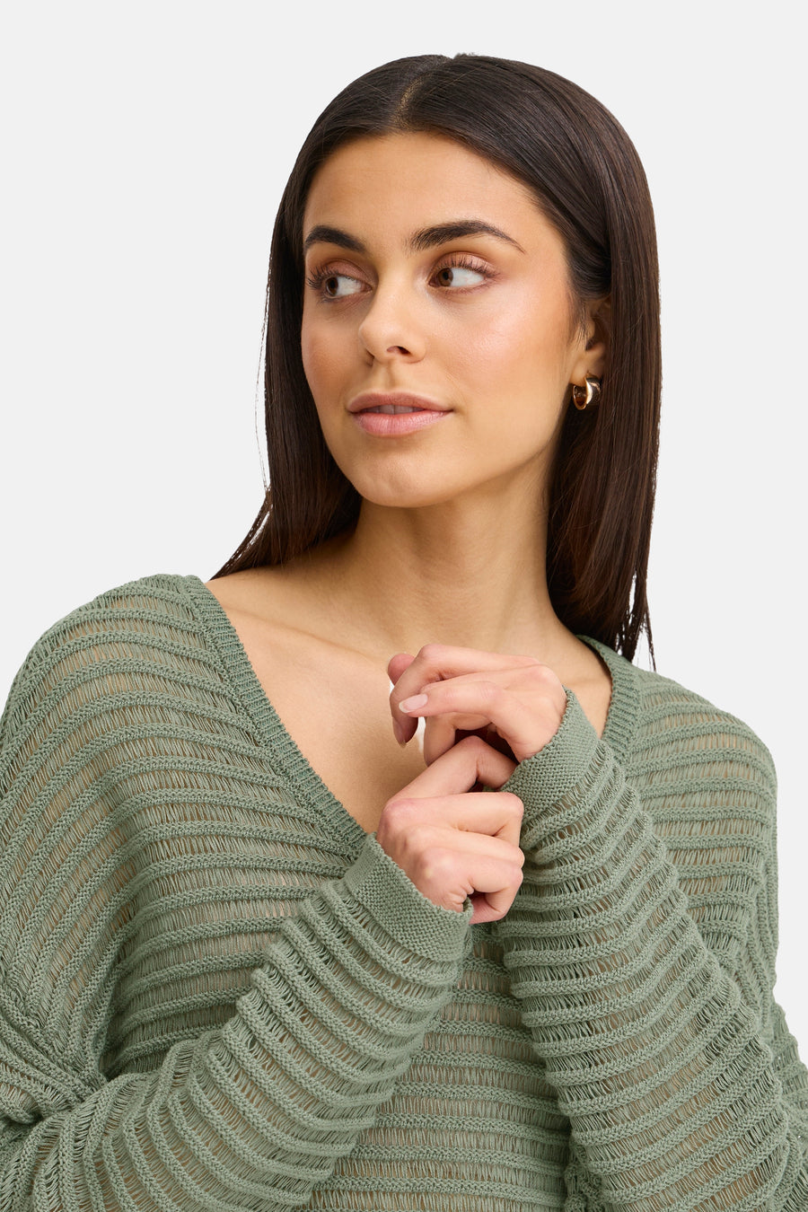 Pull à col rond - Kaki - Fransa®