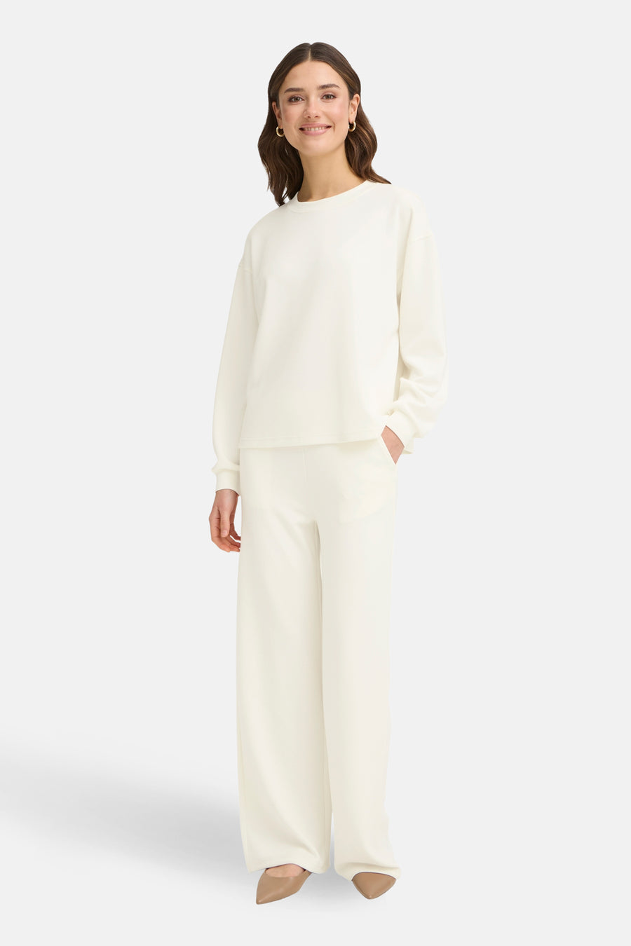 Sweat col O blanc - Fransa®