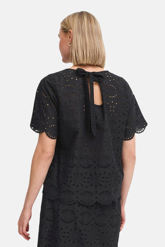 Blouse à manches courtes - noir - Fransa®
