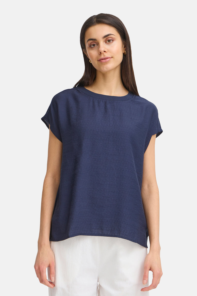 Blouse à manches courtes - bleu