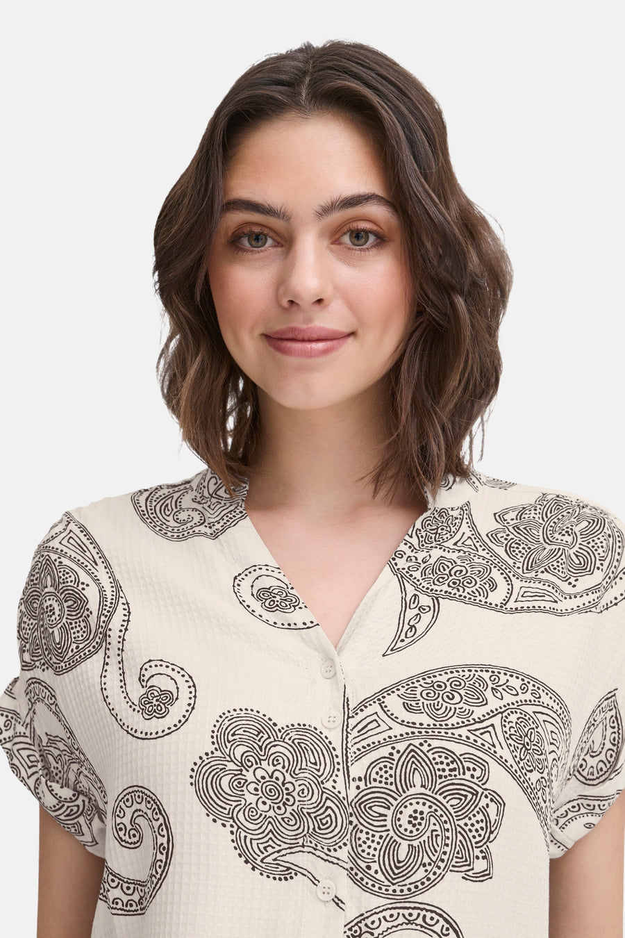 Blouse à manches courtes - écru - Fransa®