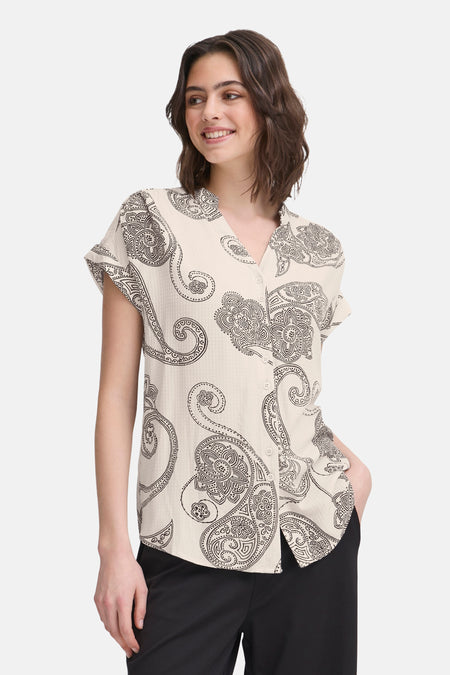 Blouse à manches courtes - écru