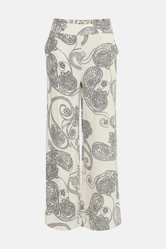 Ecru broek van Fransa met paisley-patroon en wijde pijpen.
