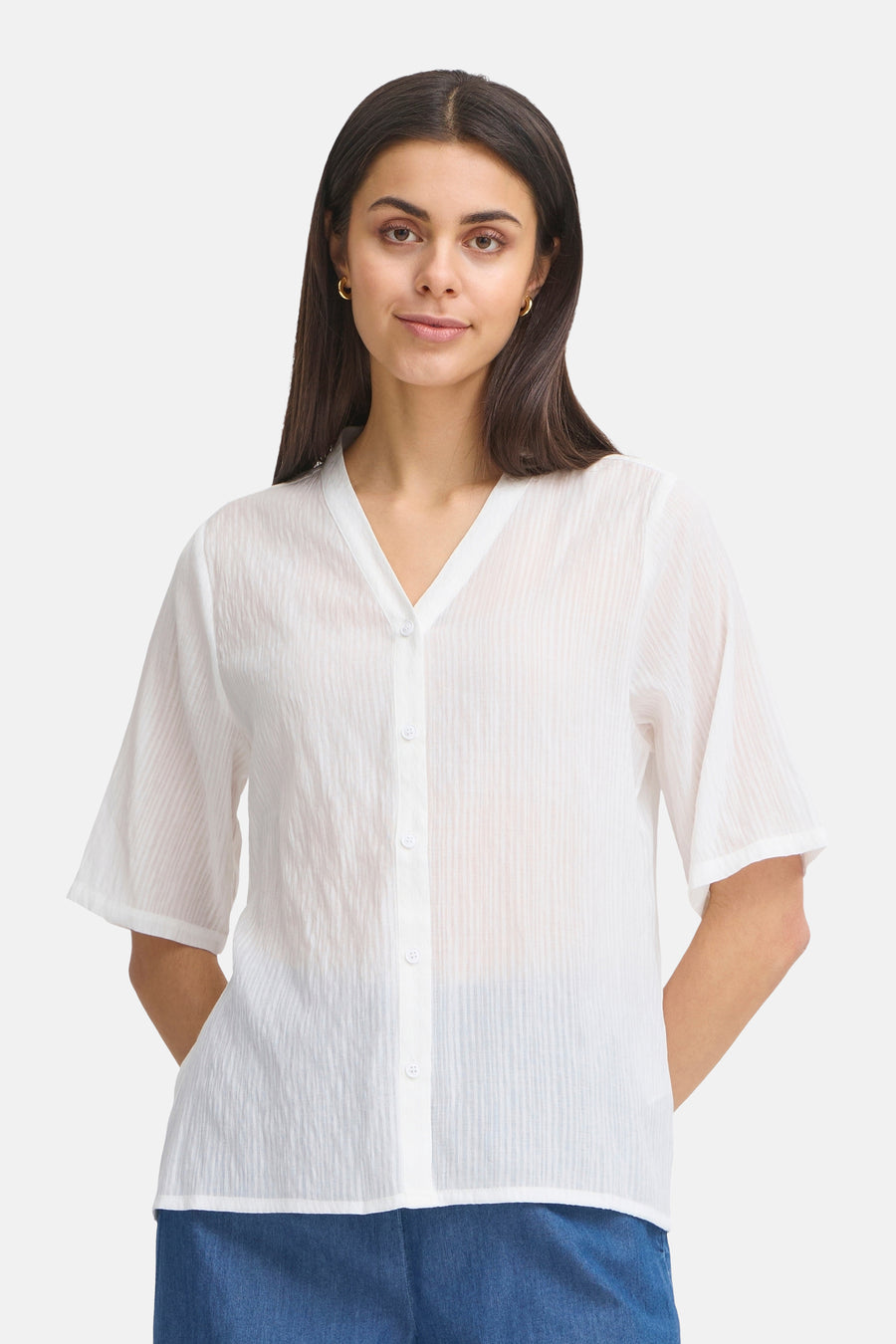 Chemise à manches courtes - blanc - Fransa®