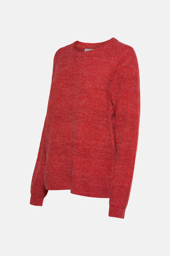 Pull à col rond - rouge
