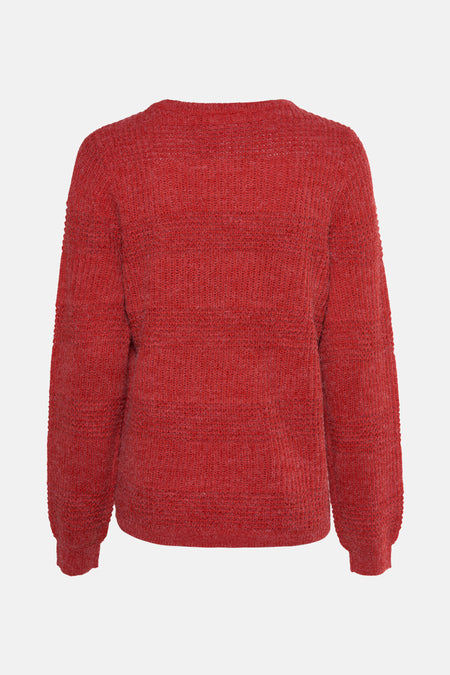 Pull à col rond - rouge