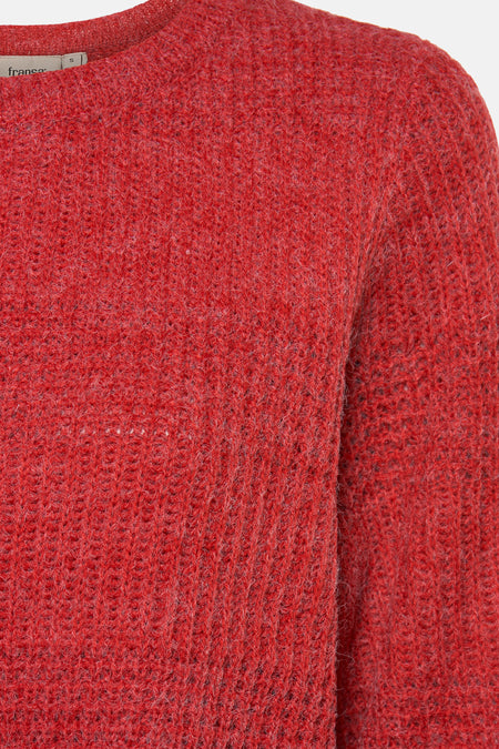 Pull à col rond - rouge