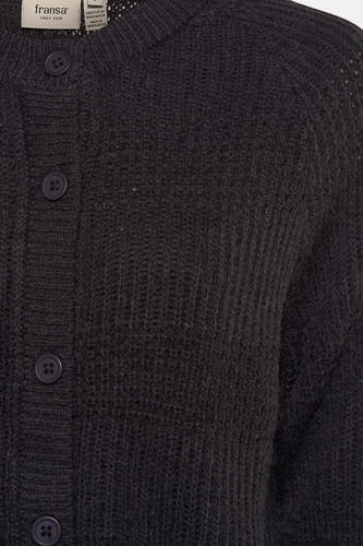 Gilet gris de France, avec une fine structure en côtes et une fermeture à boutons.
