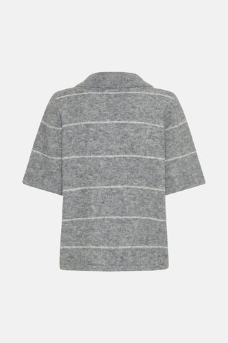 Pull à col en V - gris - Fransa®