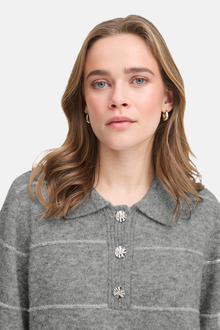 Pull à col en V - gris