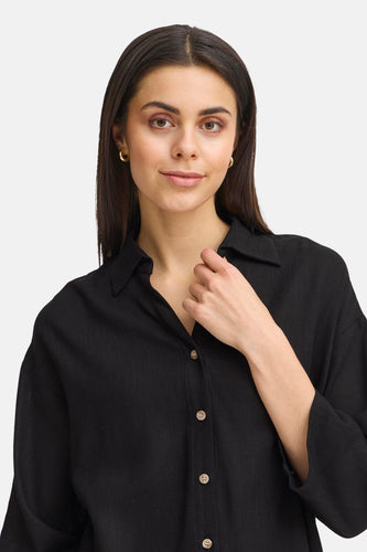 Chemise à manches longues - noir - Fransa®