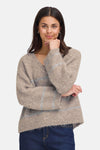 Pull col V Brun - Fransa®