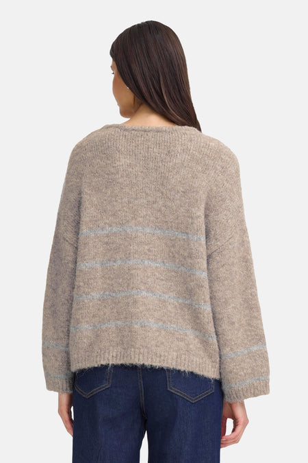 Pull col V Brun - Fransa®
