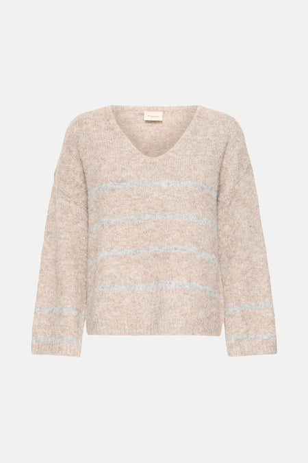 Pull col V Brun - Fransa®