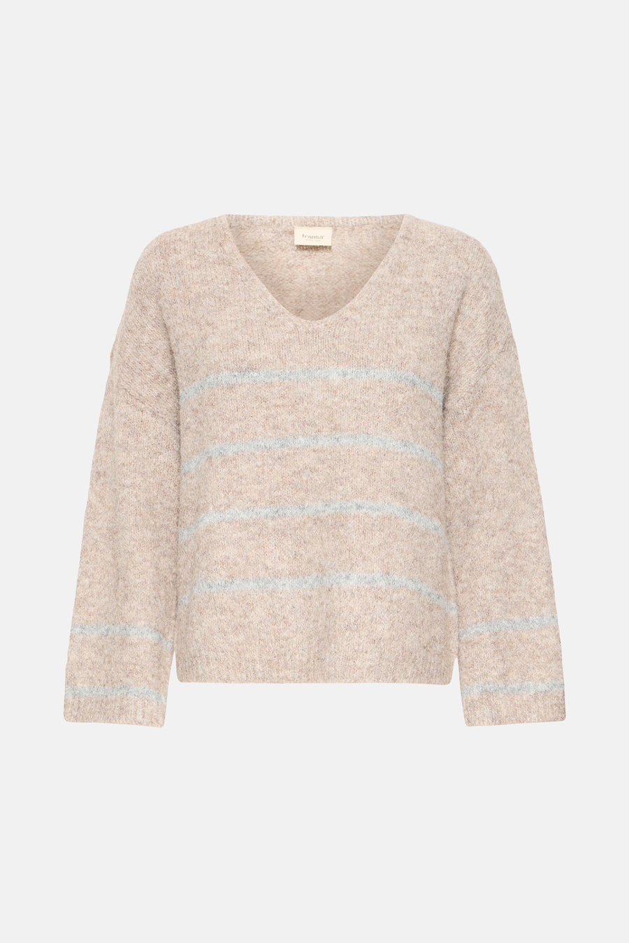 Pull à col en V - Beige - Fransa®